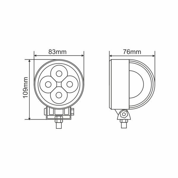 Фара світлодіодна Brevia EPISTAR Spot 10-30V, 12W (4x3W), 880Lm, 1шт 10601RSX1 10601RSX1 фото