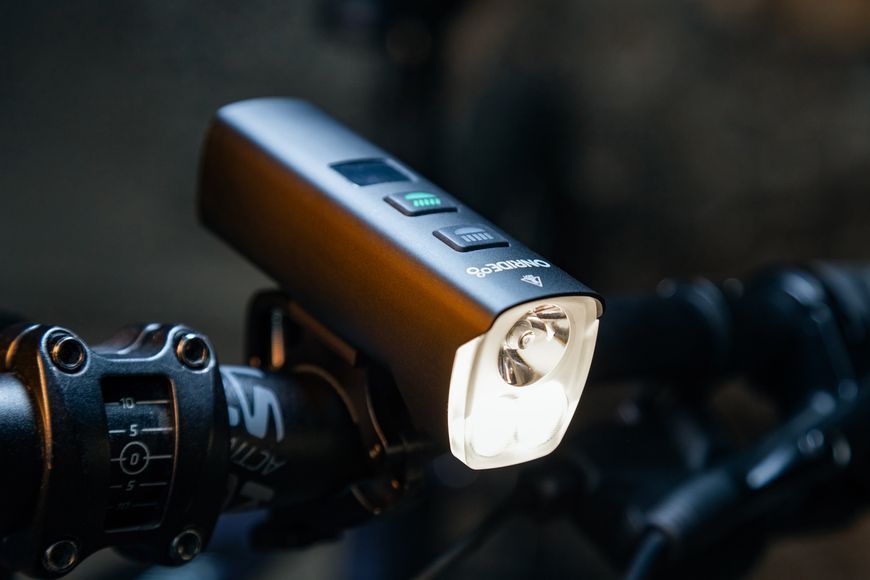Велосипедна фара ONRIDE Swift (1500 lm, 4800 mAh, Type-C), Power Bank, інд. заряду, алюмінієва VLPR-6936116101998 фото