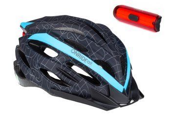 Шолом ONRIDE Grip чорний/синій + Мигалка ONRIDE View 270&deg; 6936116100863-c фото
