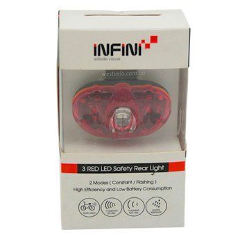 Мигалка на батарейках зад. INFINI 1-406 Vista 3 SMD LED, 2 режима WVL-115-039 фото