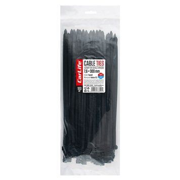 Хомуты пластиковые CarLife 7,6x300мм, 100 шт., черные BL7,6x300 фото
