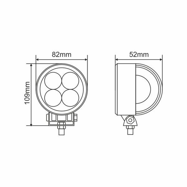 Фара світлодіодна Brevia ERISTAR 4D Spot 10-30V, 12W (4x3W), 880Lm, 1шт 10602RLX1 10602RLX1 фото
