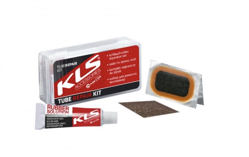 Набор для заклейки камеры KLS Repair kit клей/заплаты/наждак/пластиковый бокс 1766966230 фото