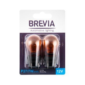 Лампа розжарювання Brevia P27/7W 12V 27/7W W2.5x16q оранжева 2шт 12340B2 фото