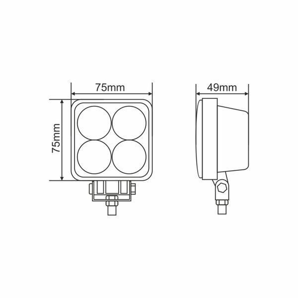 Фара светодиодная Brevia ERISTAR 4D Spot 10-30V, 12W (4x3W), 880Lm, 1шт 10602QLX1 10602QLX1 фото