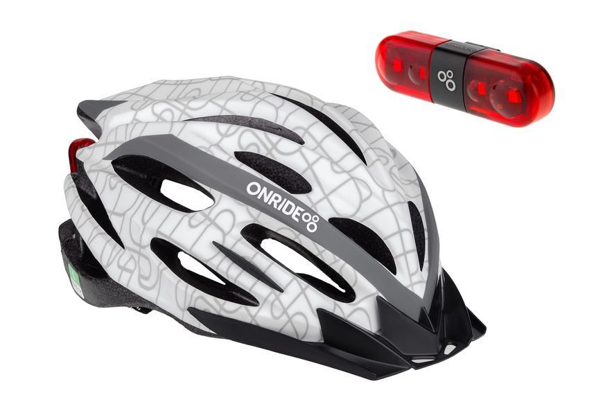 Шолом ONRIDE Grip белый + Мигалка ONRIDE Row 6936116100867-c фото