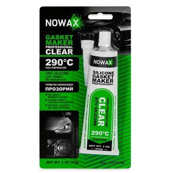 Герметик високотемпературний Nowax +290⁰C, 100% силіконовий, прозорий, 85г NX34309 фото