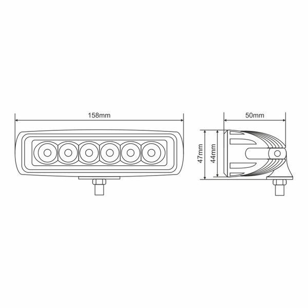 Фара світлодіодна Brevia EPISTAR Flood 10-30V, 18W (6x3W), 1320Lm, 1шт 10611FX1 10611FX1 фото