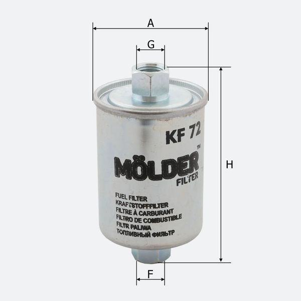 Фільтр паливний Molder Filter KF 72 (WF8182, KL182, WK6125) KF72 фото