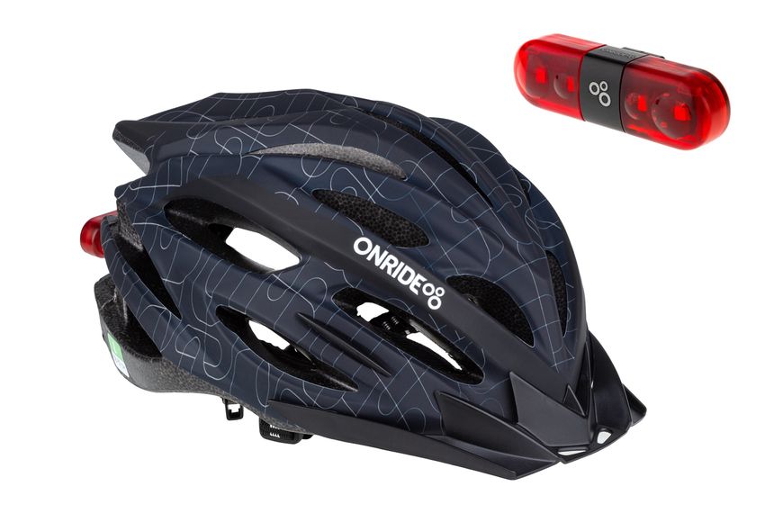 Шолом ONRIDE Grip черный L (58-61 см) + Мигалка ONRIDE Row 6936116100870 фото