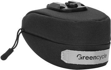 Сумка підсідельна Green Cycle Clipo, зі світловідбивачем, на рейли, 14,2х8х6,4 см, чорний VLP-BIB-39-32 фото