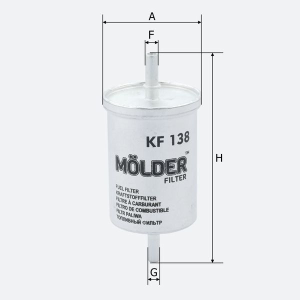 Фільтр паливний Molder Filter KF 138 (WF8034, KL248, WK612) KF138 фото
