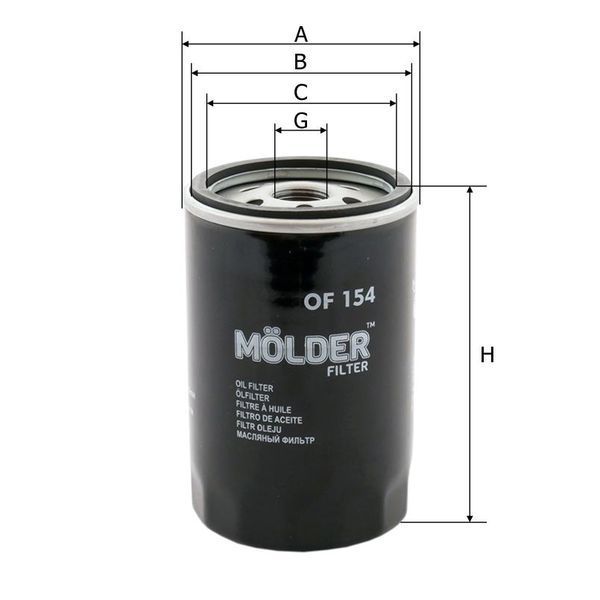 Фільтр масляний Molder Filter OF 154 (WL7071, OC264, W71930) OF154 фото
