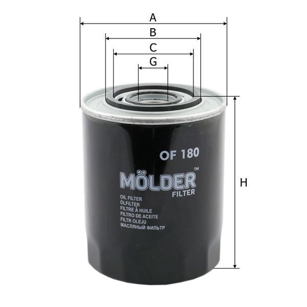 Фільтр масляний Molder Filter OF 180 (WL7161, OC290, WP9404) OF180 фото