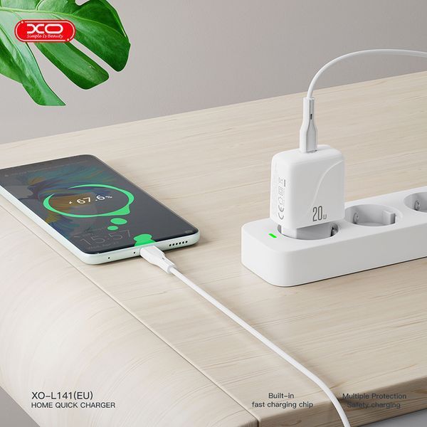 Сетевое зарядное устройство XO L141 USB-C 20W белый storm_group__XO-L141 фото